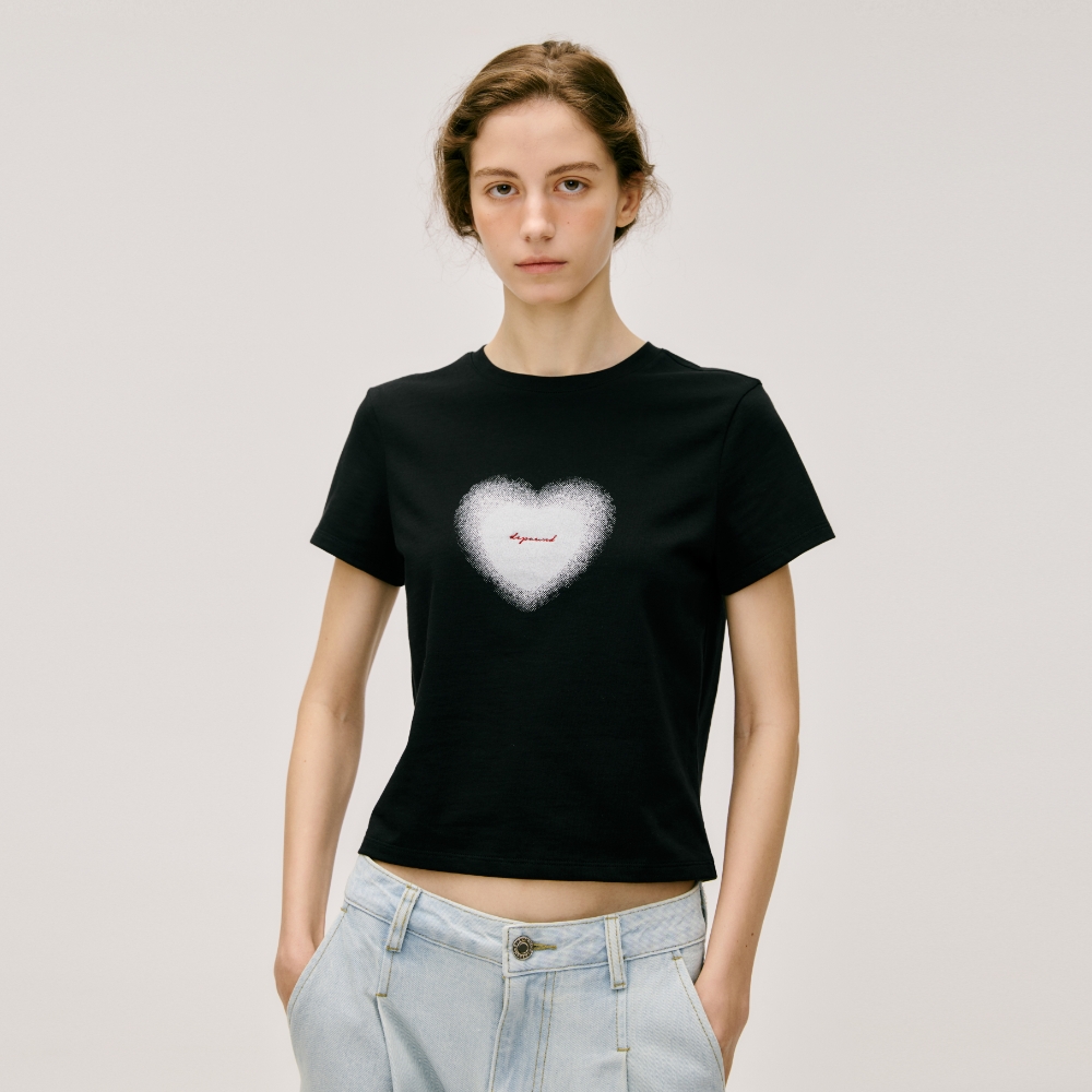[TMAKER] OUR HEART PAINTING CROP T-SHIRTS★韓國 OUR HEART PAINTING CROP T-SHIRTS BR - TMAKER