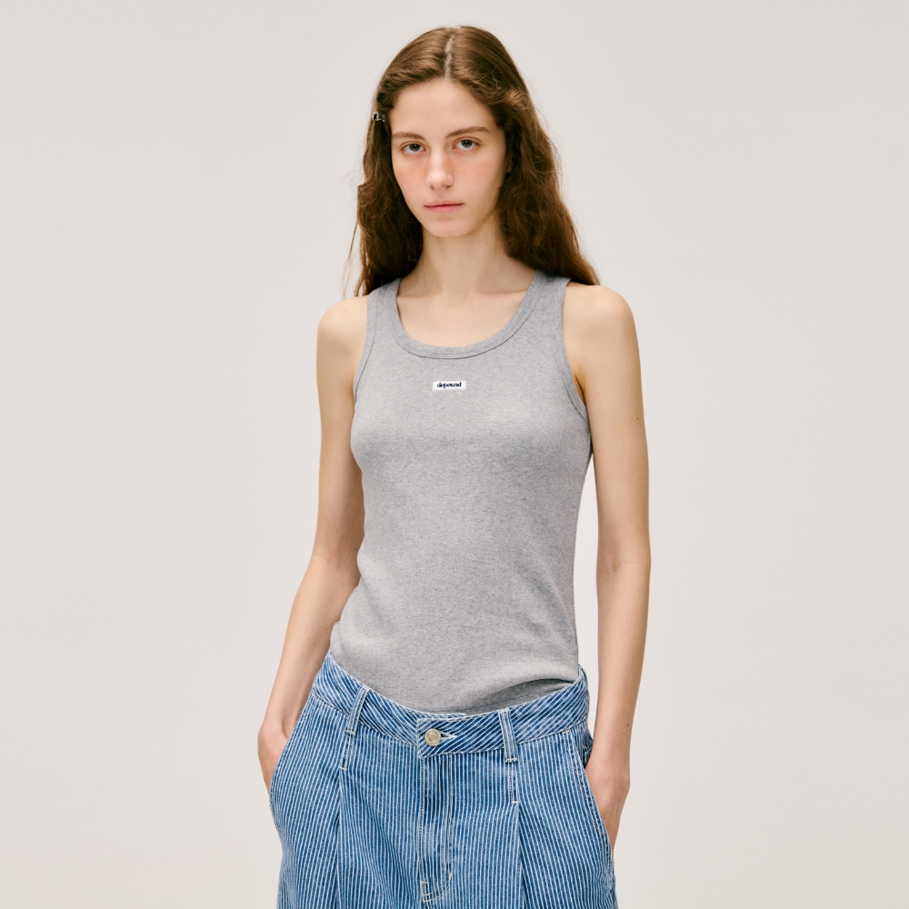 ★ LMC★ WM LACE BASIC SLEEVELESS TOP heather gray 0LM45SSV WM LACE BASIC SLEEVELESS TOP heather gray - LMC | 엘엠씨