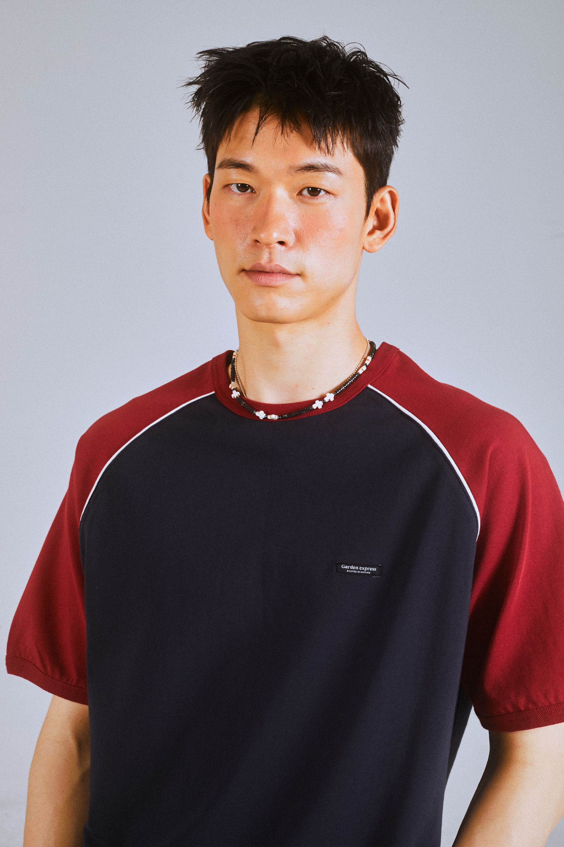 Color Block Raglan T-Shirt (red mix) - 감도 깊은 취향 셀렉트