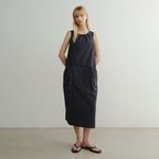 SHIRRING POCKET DRESS (NAVY)