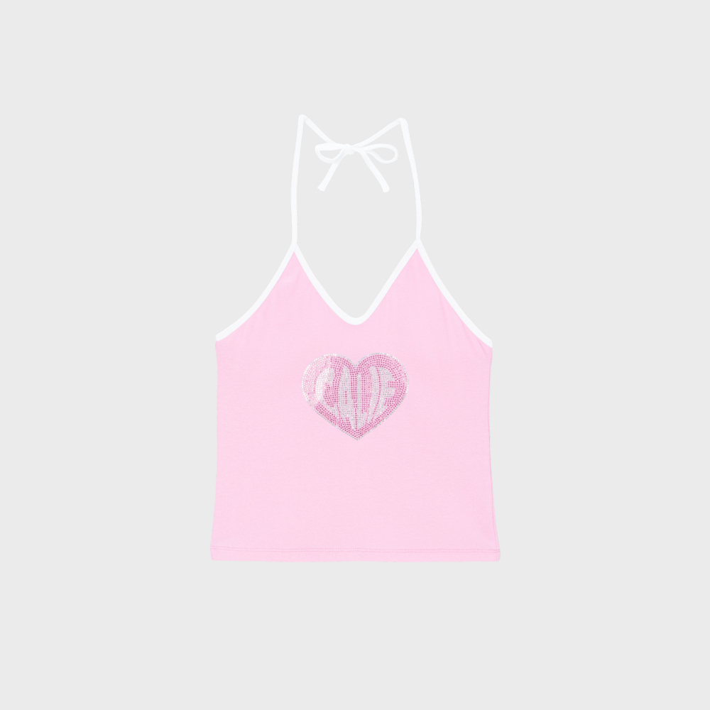 ◆as if calie◆ CALIE HOTFIX HALTERNECK SLEEVELESS PINK CA25 CALIE HOTFIX HALTERNECK SLEEVELESS PINK - 감도 깊은 취향