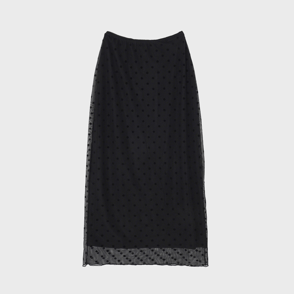 スカート CHIFFON DOT LAYERED BANDING SKIRT common unique