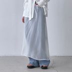 Sheer Layered Wrap Skirt_Off White