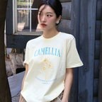 Citrine Camellia T-shirt - Lemon