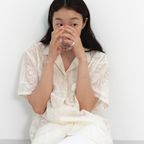 Lace Oversized Shirt (Cream)