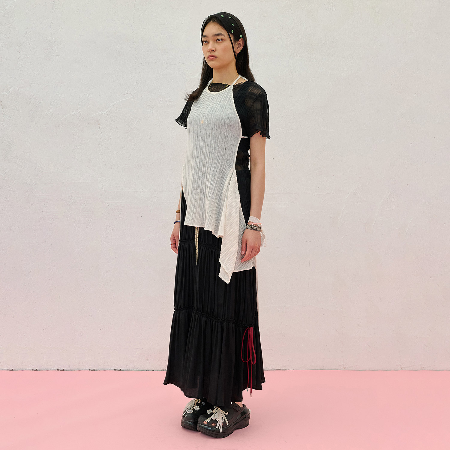 OJOS x NOITOW SHU Asymmetric Mini Dress / Black - 감도 깊은