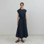 2차 리오더_Cap Sleeve Pintuck Dress_Navy