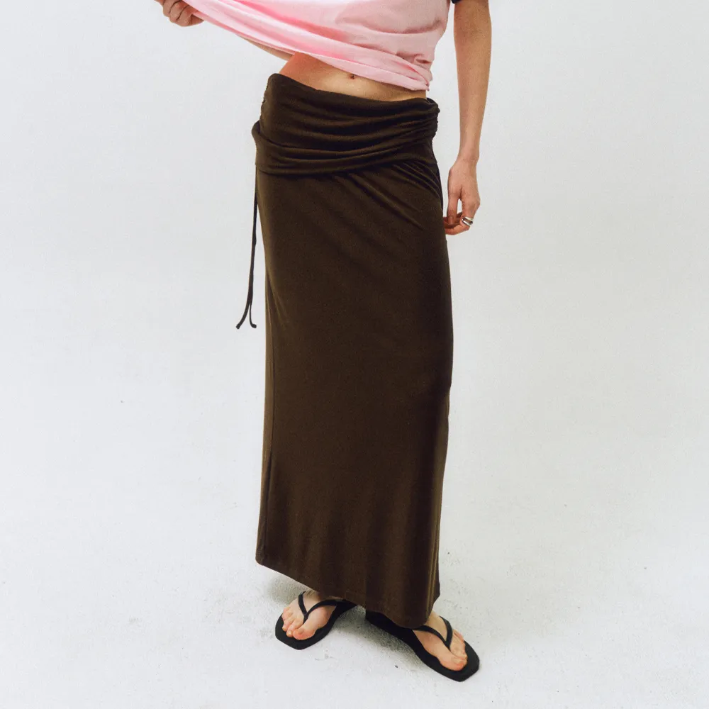 [7/23일 예약발송]Every Day Comfort Long Skirt_CTS618(Brown)