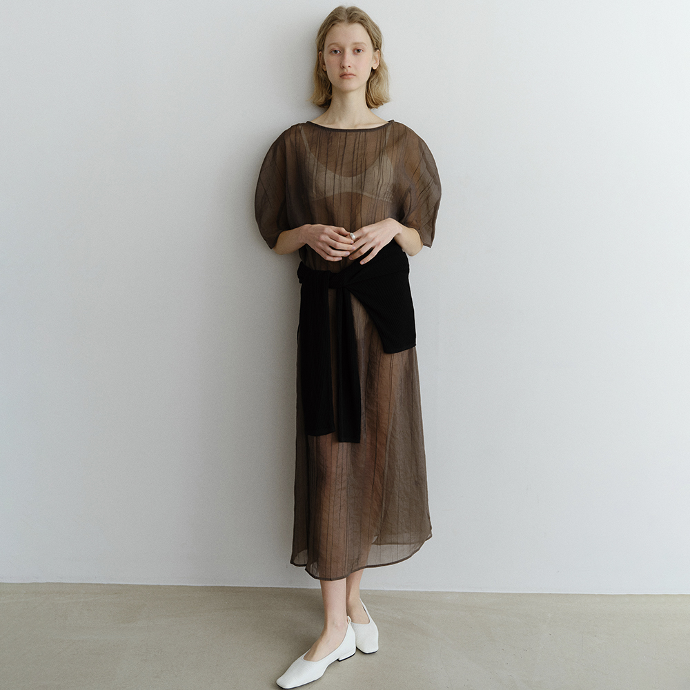● OVBEIGE ● CREASE SHEER LAYERED OPS_ESPRESSO 8th REORDER] CREASE SHEER LAYERED OPS_ESPRESSO - 감도 깊은