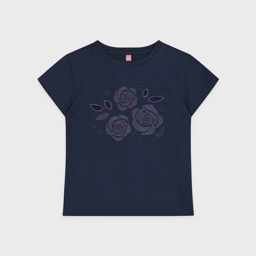 Rose Punching T-Shirt (Navy) - 감도 깊은 취향 셀렉트샵 29CM