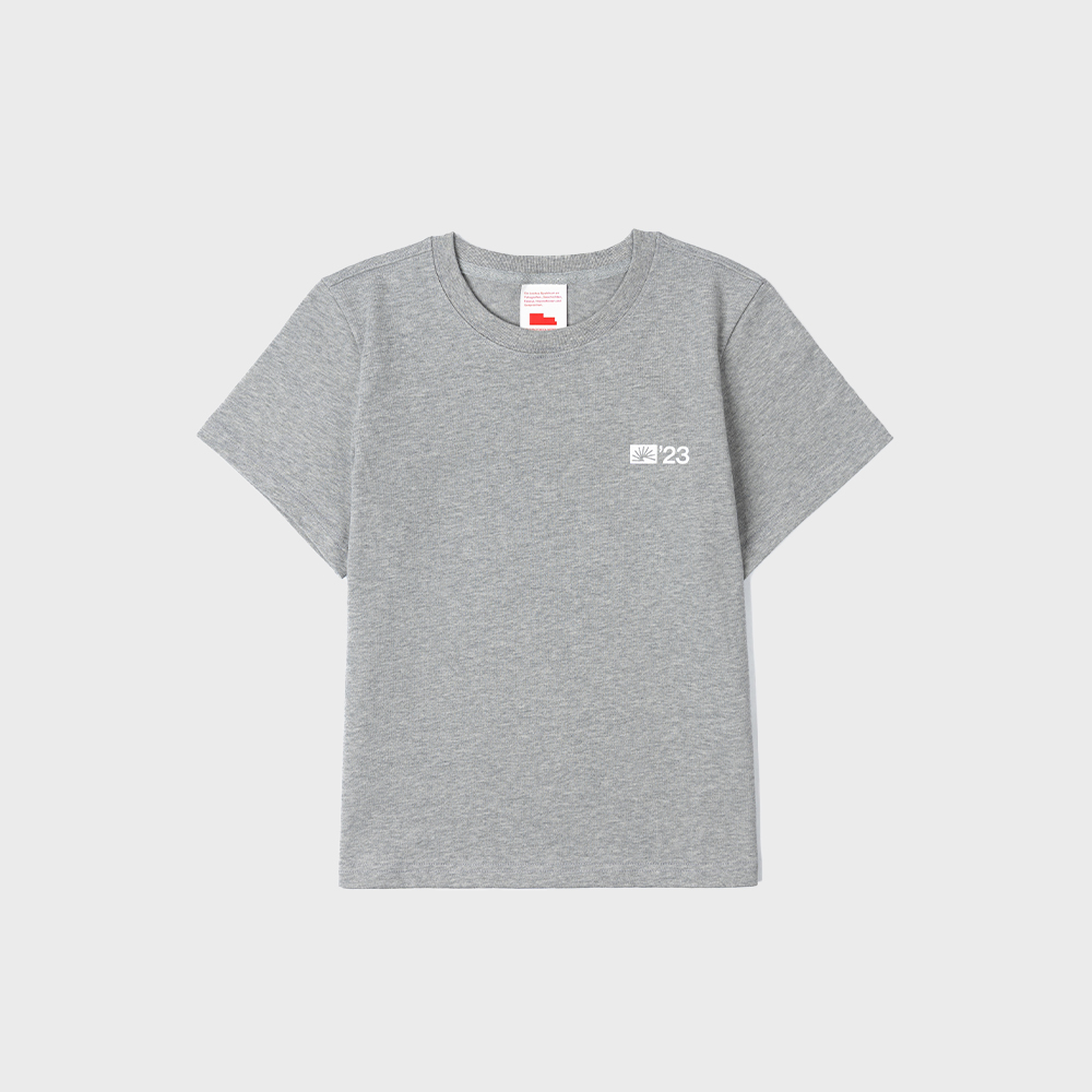 ★AEAE★ ATHLETE STRIPE HALF TSHIRTS MELANGE GREY AE45SWTS00 ATHLETE STRIPE HALF T-SHIRTS [MELANGE GREY] - 감도 깊은 취향