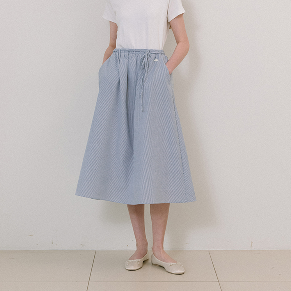 ★overdue flair★ STRIPE WRAP SKIRT_NAVY STRIPE WRAP SKIRT_YELLOW - overdueflair