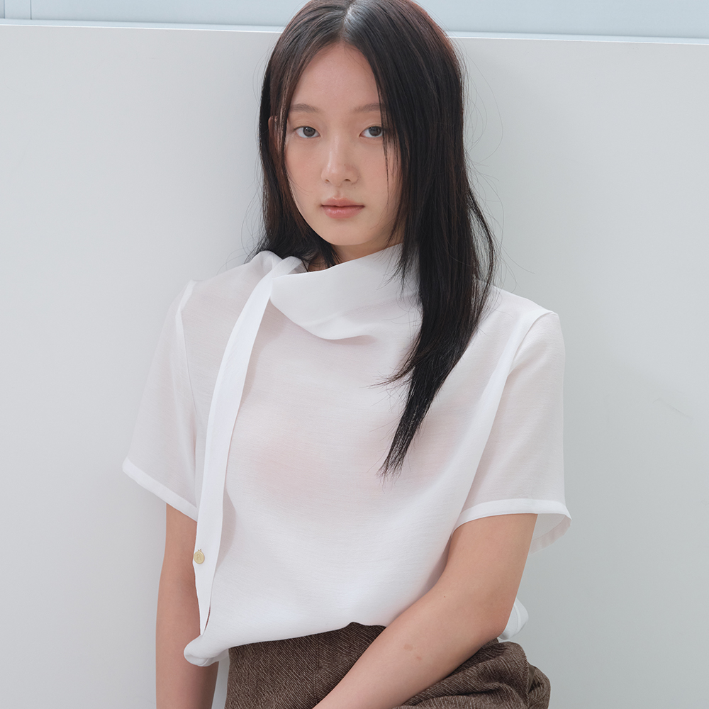 【レインボーグラデがお洒落♡】Louis Vuitton ポロシャツ 랭파이브][LUDY] HIGH NECK BLOUSE [루디] 하이넥 블라우스_