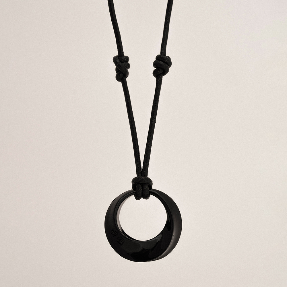 silver925][아이브 이서 착용] seraphic ribbon cubic necklace