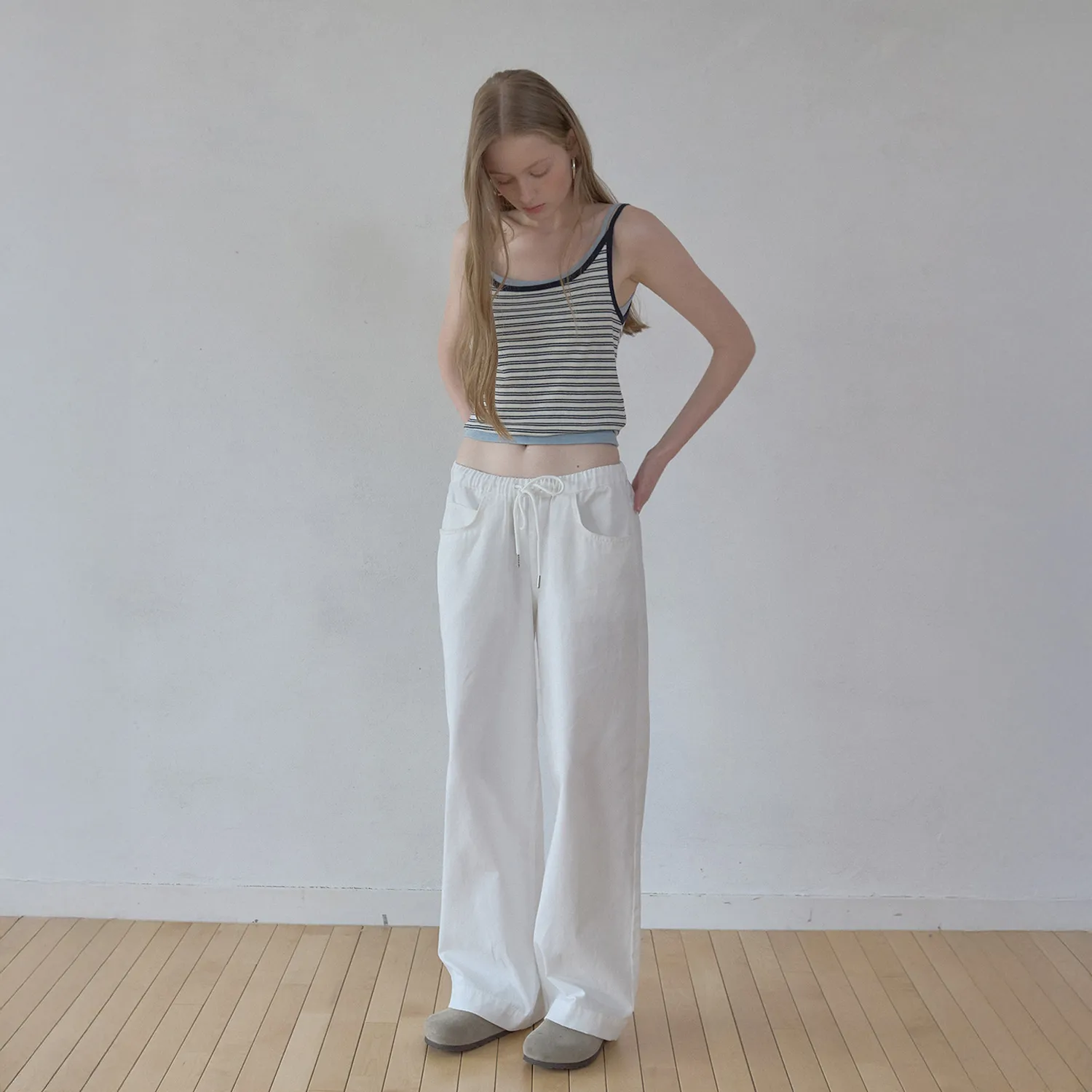 worn cotton pants (white)