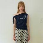 Minnie_Asymmetry T-Shirt, Navy