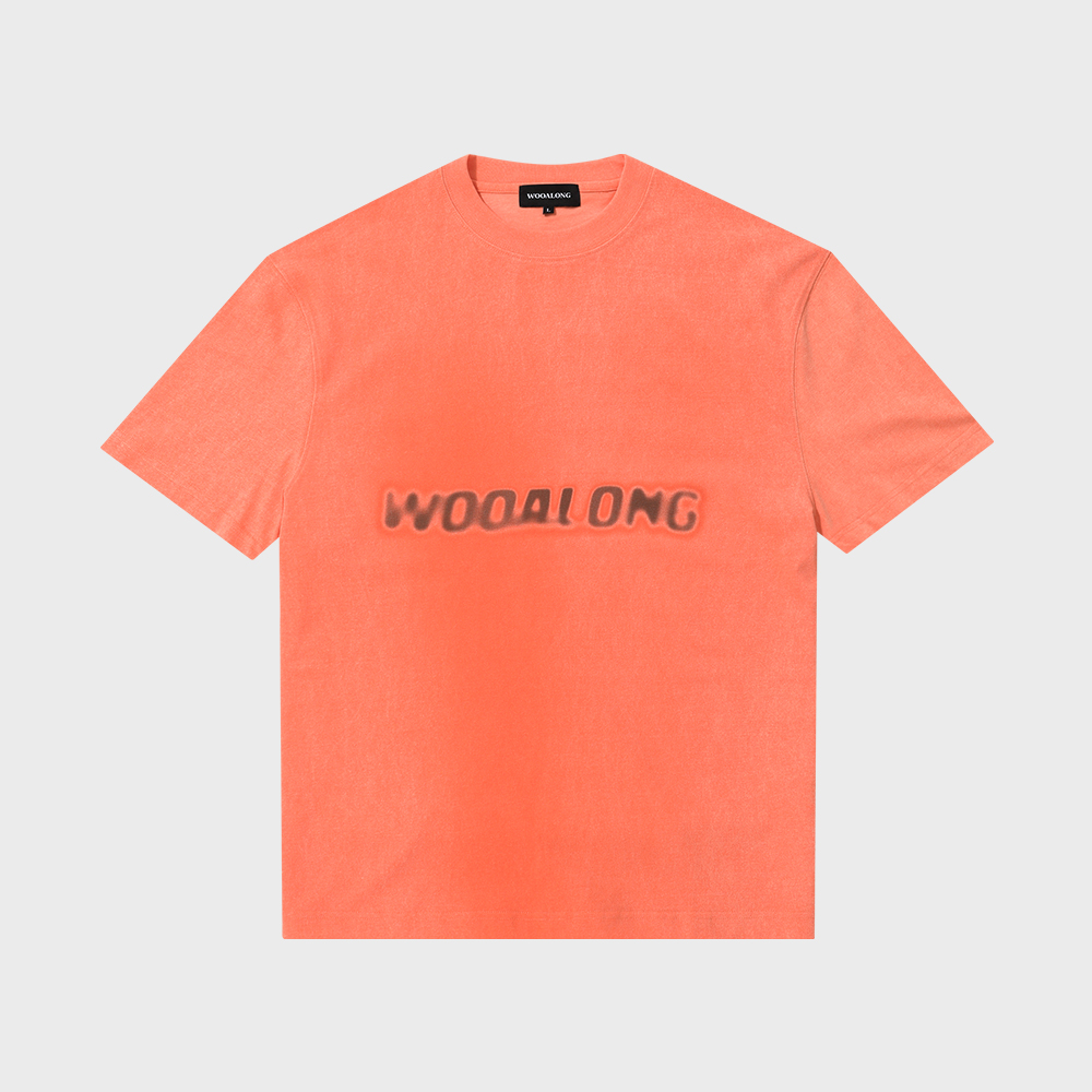 ★関税込★WOOALONG★Pigment lettering graphic T-Shirts★ Pigment lettering graphic T-Shirts - ORANGE - 감도 깊은 취향