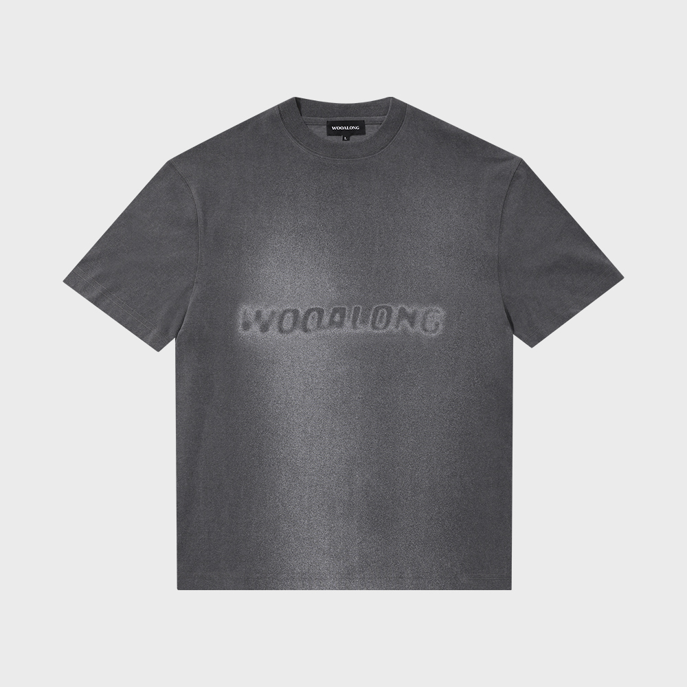 [WOOALONG]★24SS ★Pigment lettering graphic T-Shirts T-Shirt - 우알롱(WOOALONG)