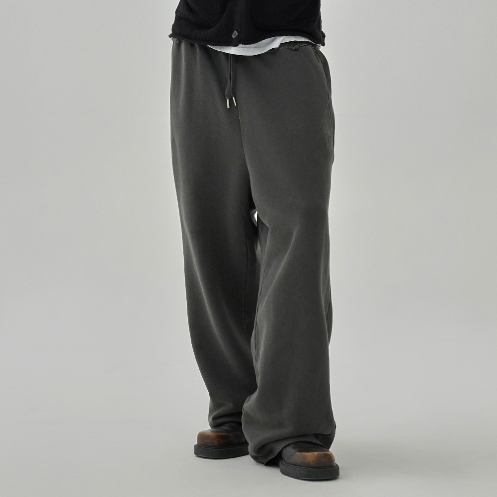 パンツ WOOALONG Signature pigment wide pants CHARCOAL GREY WL233JL Signature pigment wide pants - CHARCOAL GREY - 감도 깊은