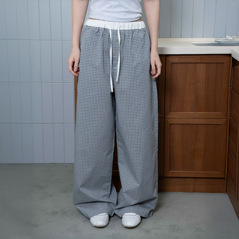 韓国商品/POLYSOOEM CHECK SUMMER PANTS Polysooem Check Summer Pants - Brown | International Store