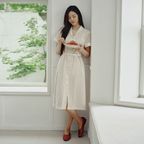 데일스포드 벨티드 레이스 사파리 원피스 (Cream/Mint)