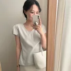 [7차 리오더] v-neck wing blouse_mint gray