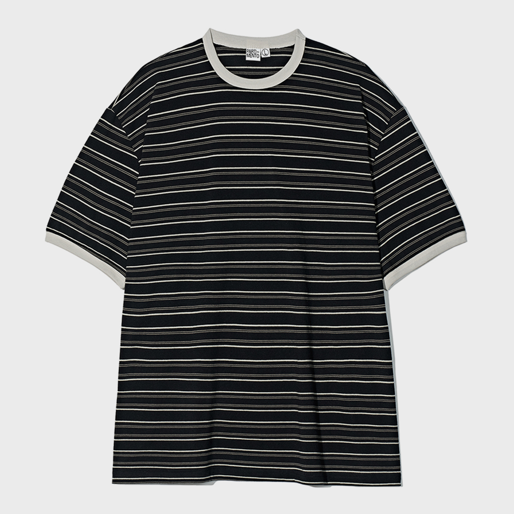 LOGO STRIPE RINGER TEE - BLACK - 감도 깊은 취향 셀렉트샵 29CM