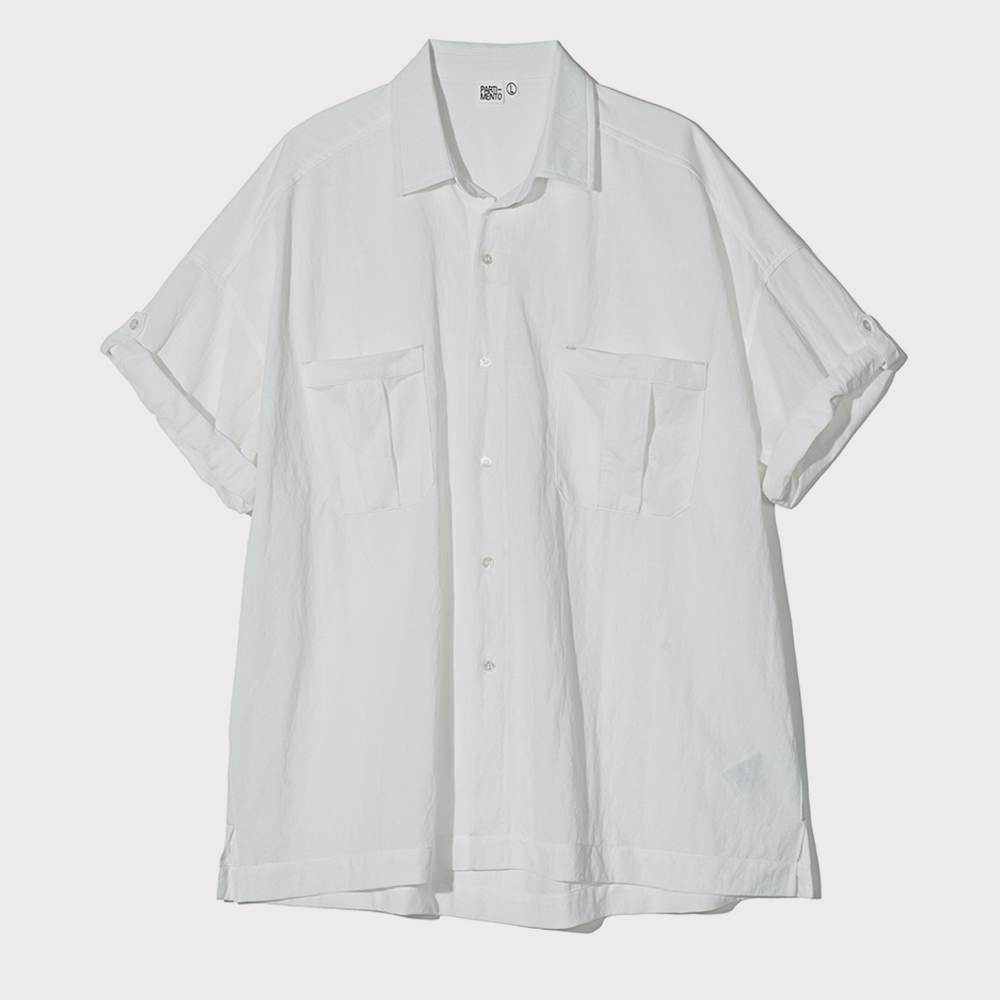 Pin Stripe Roll Up Half Shirts Pink - 감도 깊은 취향 셀렉트