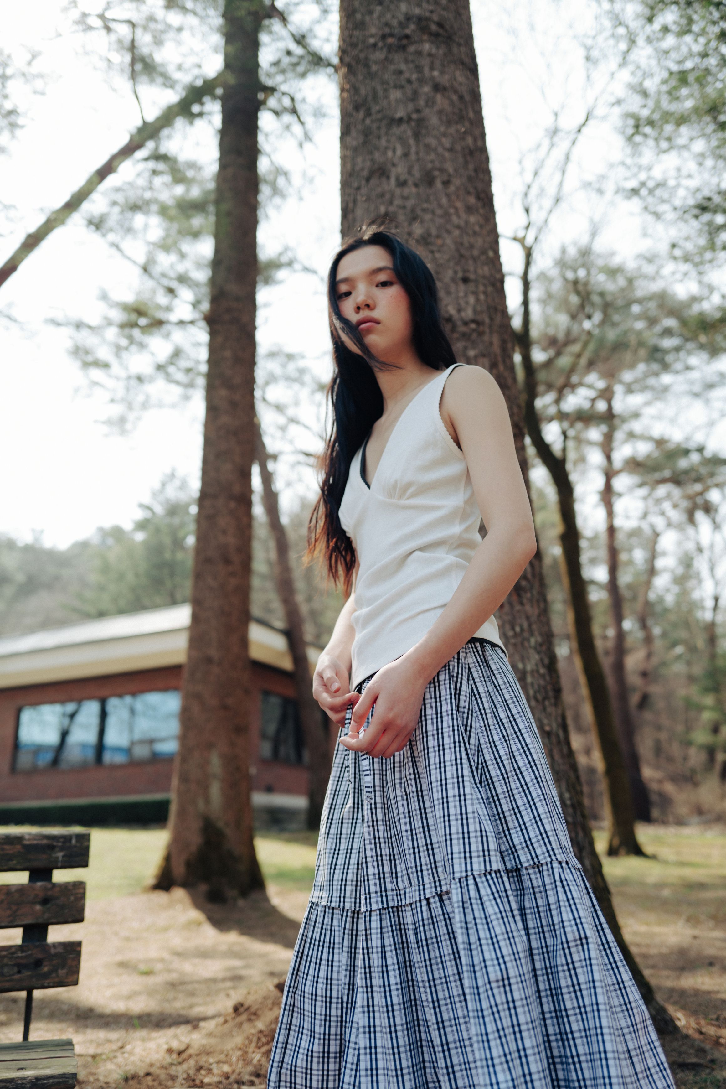 Check tiered maxi skirt (black) - 감도 깊은 취향 셀렉트샵 29CM