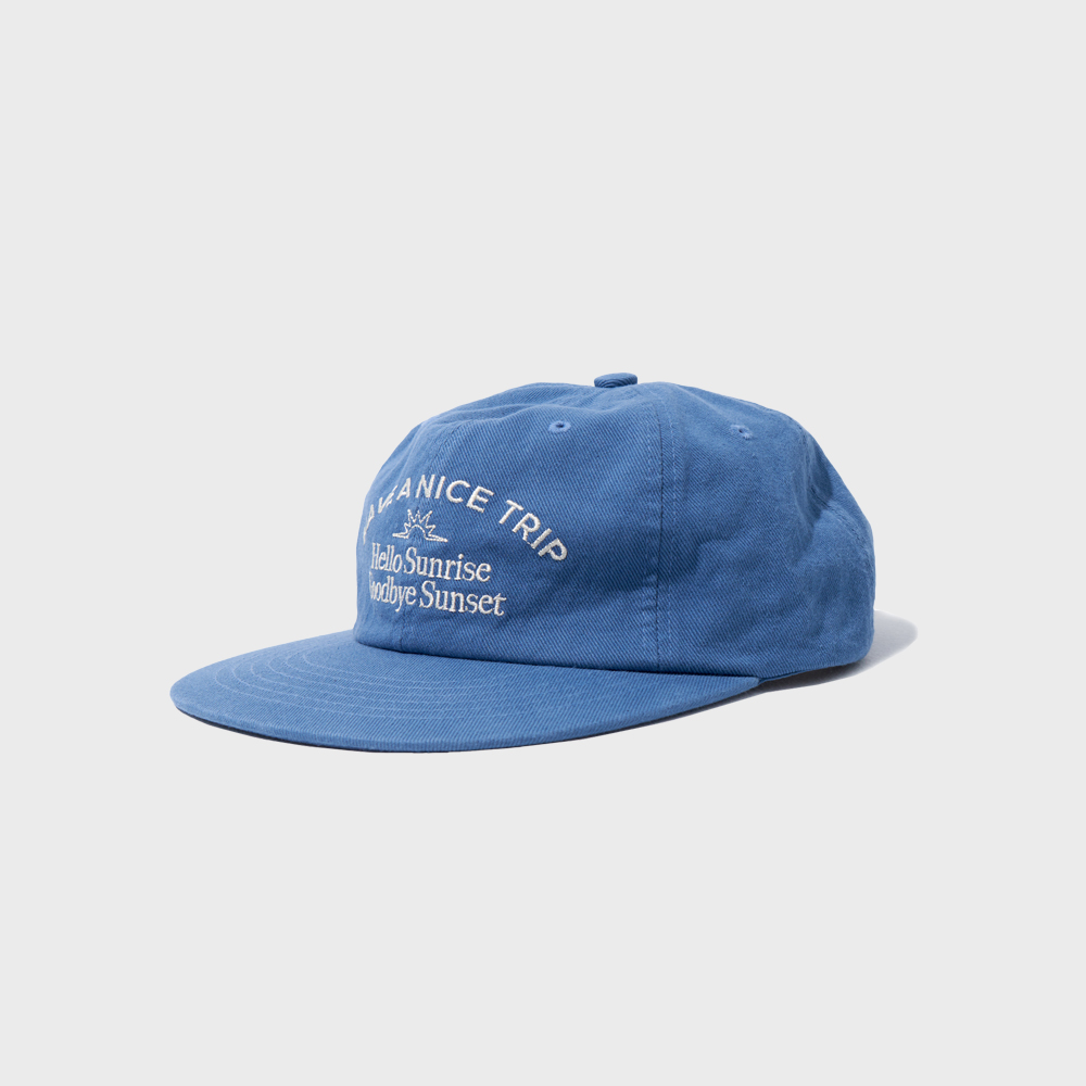HELLO■Washed Typo Arch Logo 6panel Cap_Pacific Blue Washed Typo Arch Logo 6panel Cap_Pacific Blue - 감도 깊은