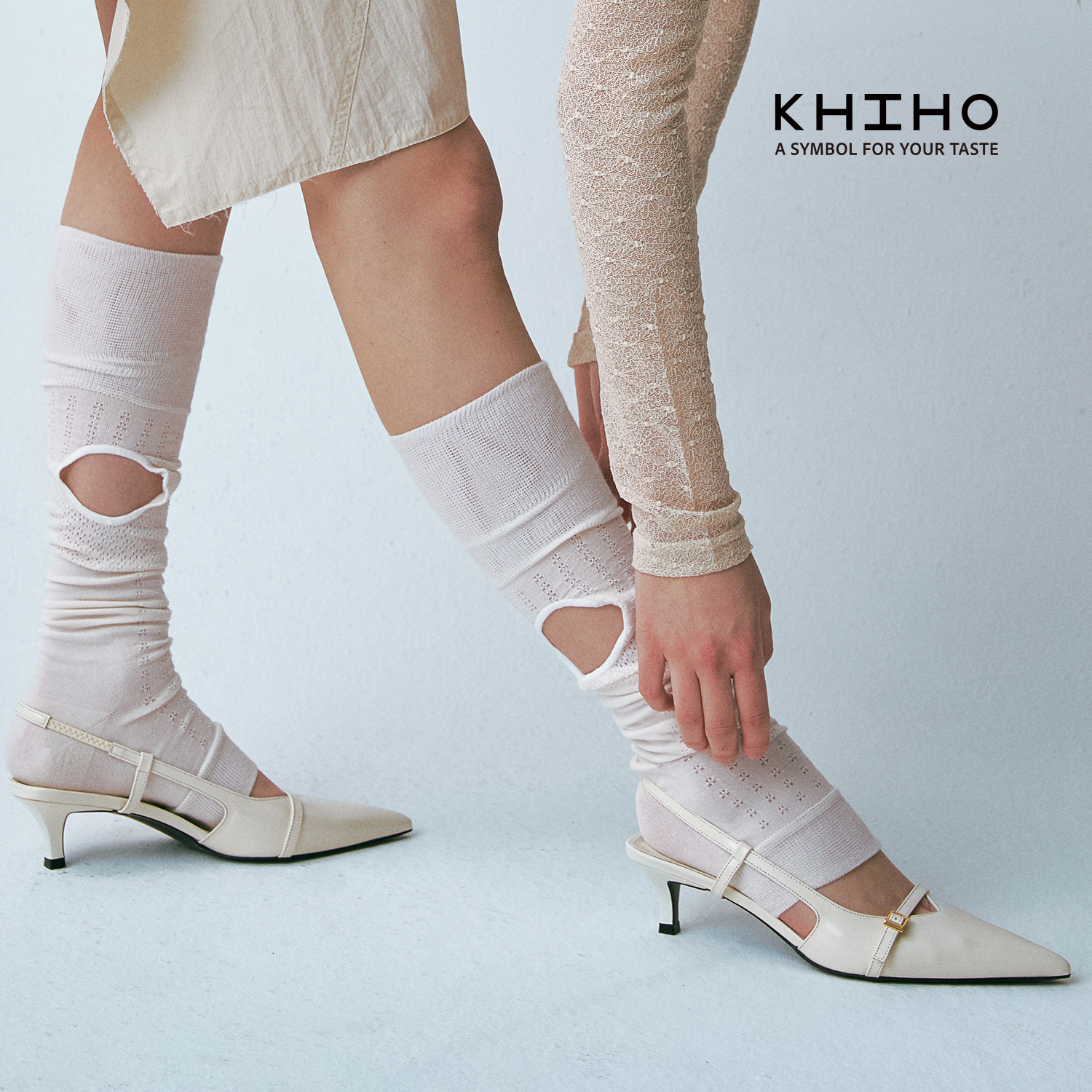 【KHIHO】 BELLA SLINGBACK 3CM / 5CM 선택 가능] BELLA SLINGBACKS / BLACK - khiho