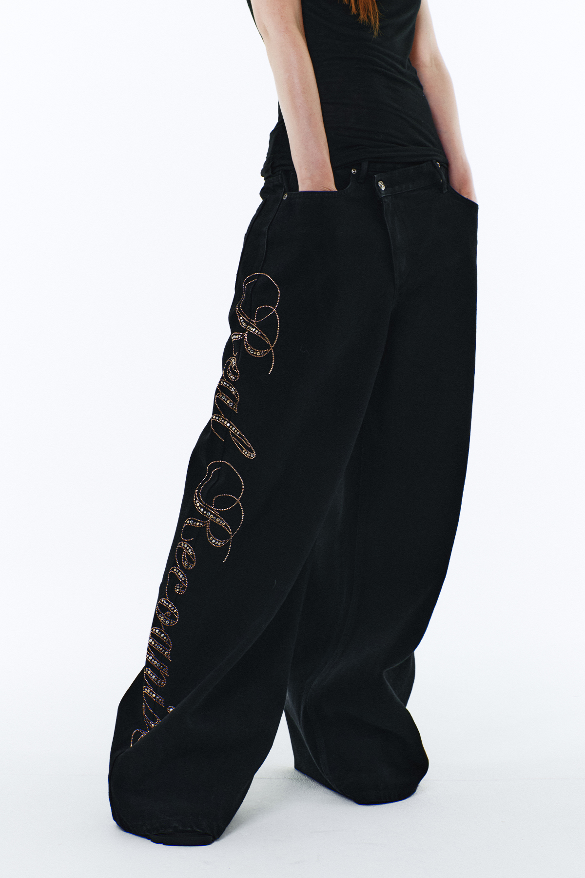 ★YEEL★ YEEL SIDE CUBIC DENIM PANTS YEEL SIDE CUBIC DENIM PANTS BLACK - 감도 깊은 취향 셀렉트샵 29CM