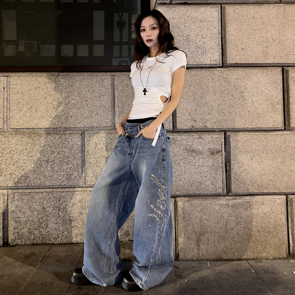 韓国商品/YEEL YEEL SIDE CUBIC DENIM PANTS YEEL SIDE CUBIC DENIM PANTS BLUE - 감도 깊은 취향 셀렉트샵 29CM