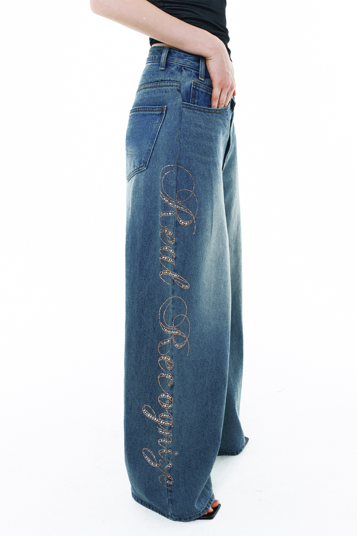 YEEL SIDE CUBIC DENIM PANTS BLUE - 감도 깊은 취향 셀렉트샵 29CM
