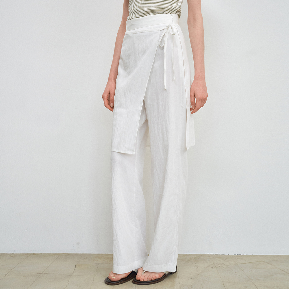 LOGO LAYERED GOLGI LEGGINS PANTS IVORY - 감도 깊은 취향