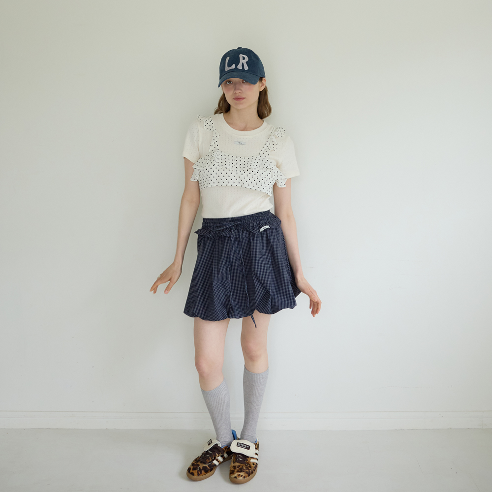 RONRON ♥ LOVER STITCH POCKET MINI SKIRT TUBE TOP LOVER STITCH POCKET MINI SKIRT TUBE TOP NAVY - 감도 깊은