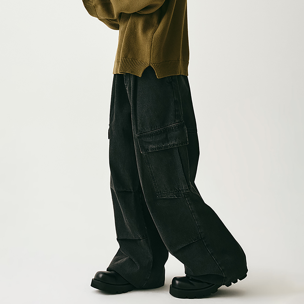 デニム・ジーパン [NICEGHOSTCLUB]CARPENTER CARGO WASHED JEANS_PURPLE(NG2DFUD CARPENTER CARGO WASHED JEANS_PURPLE(NG2DFUD104A) - 감도 깊은