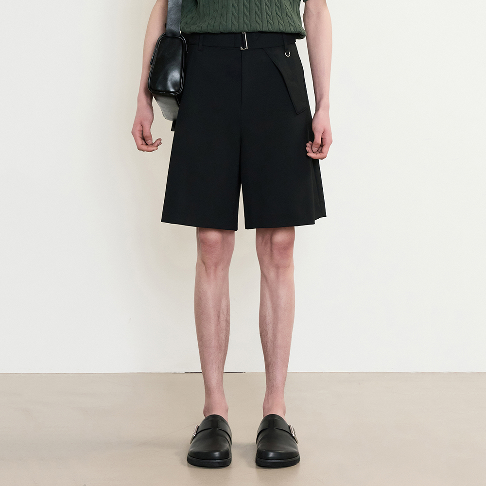【LA MER MA MAISON】22SS★ COLOR TAG ONE TUCK SHORT LA MER MA MAISON] COLOR TAG ONE TUCK SHORT BLACK - 감도 깊은