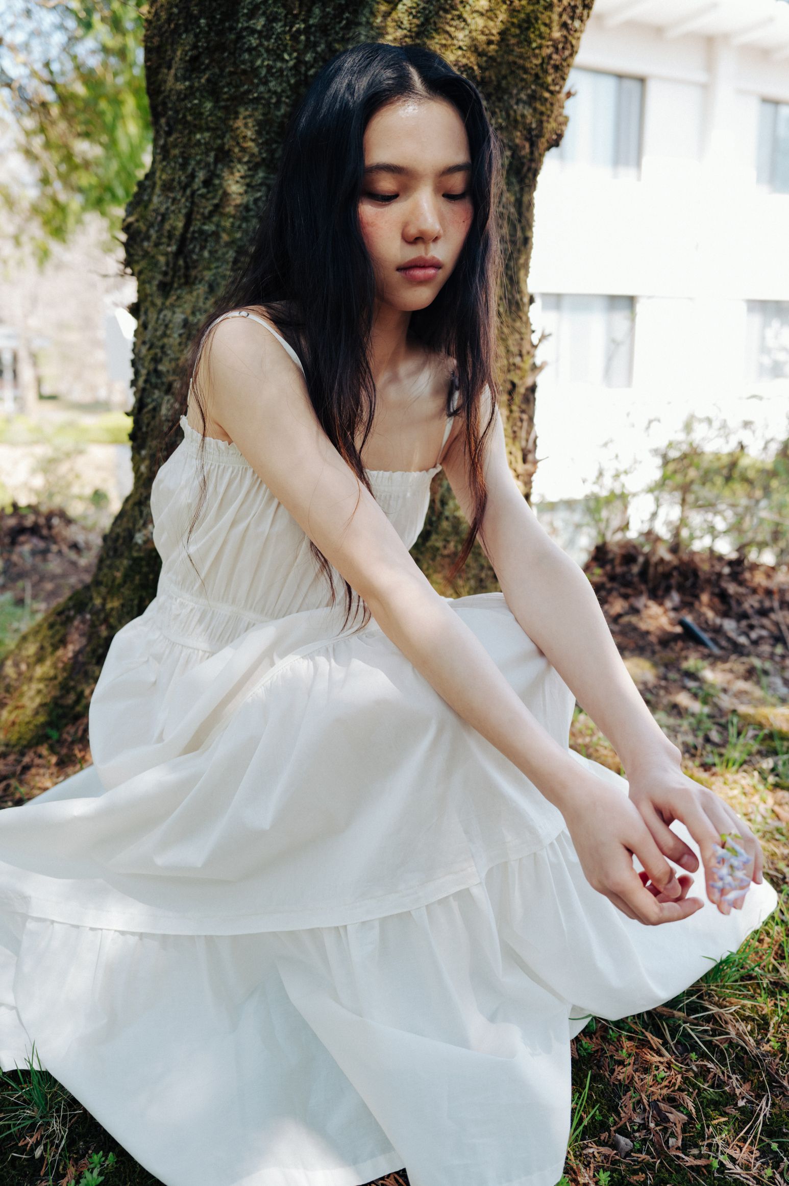 【韓国ブランド】MONOHA：Lightweight cotton tiered maxidress 韓国ブランド】MONOHA：25SS Cotton tiered maxi skirt