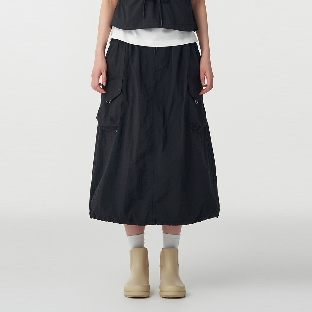 WM RIBBON NYLON LONG SKIRT black - 감도 깊은 취향 셀렉트샵 29CM