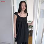 COTTON BABY DOLL DRESS_BLACK