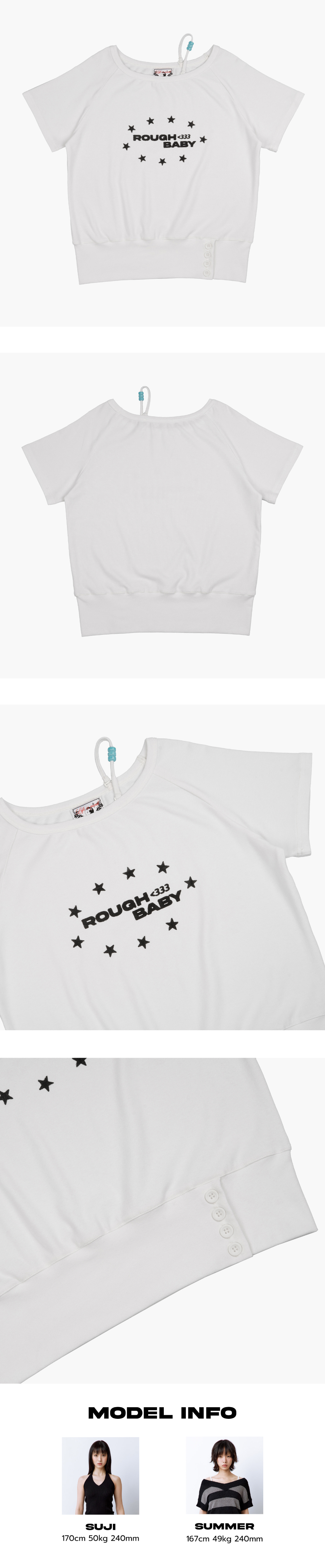 [ROUGHNECK] ROUGH BABY Off-Shoulder Top /追跡付 ROUGH BABY Off-Shoulder Top White - roughneck | 60% - Asian