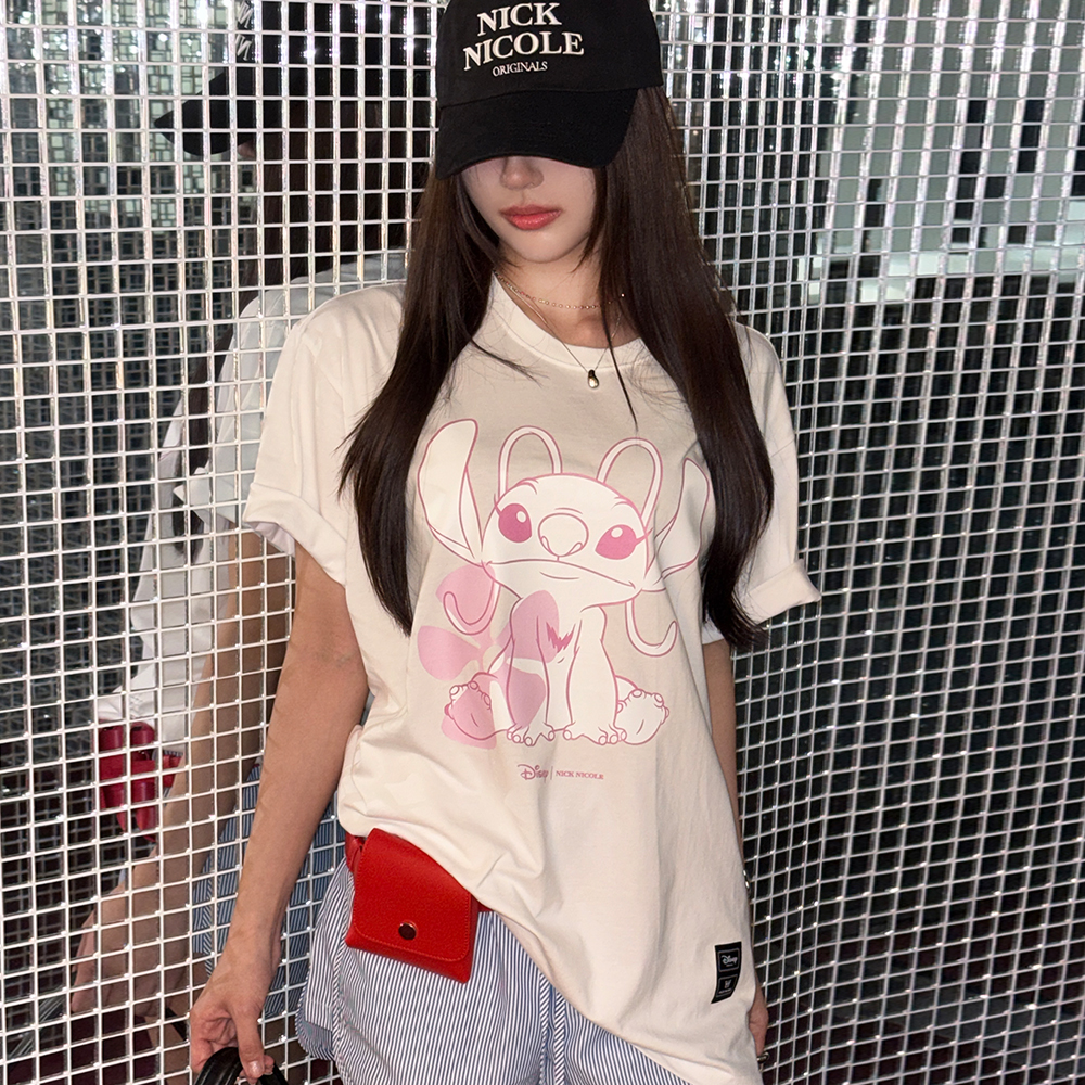DISNEY TROPICAL ANGEL STITCH TOP_WHITE - 감도 깊은 취향