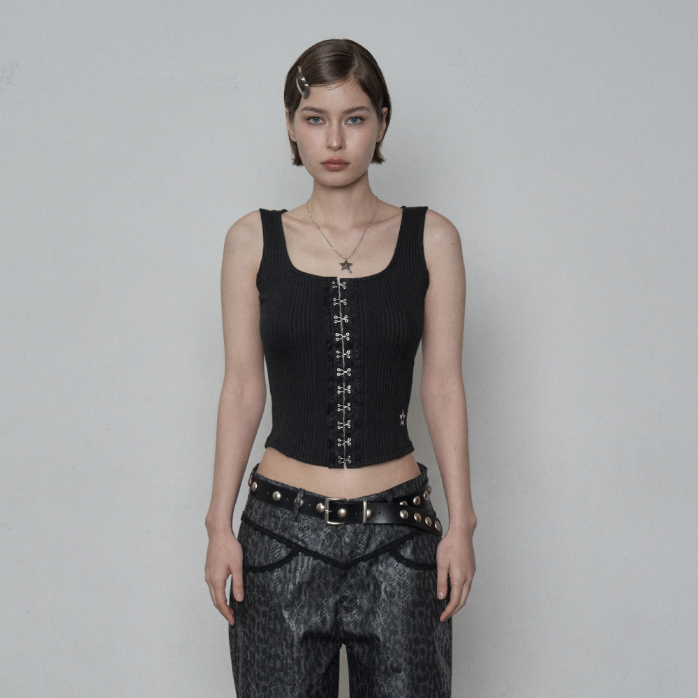 ★LARTIGENT★ L12 CHECK HALTER TSHIRT SETBLACK 라티젠(LARTIGENT) L12 CHECK HALTER T-SHIRT SET(BLACK