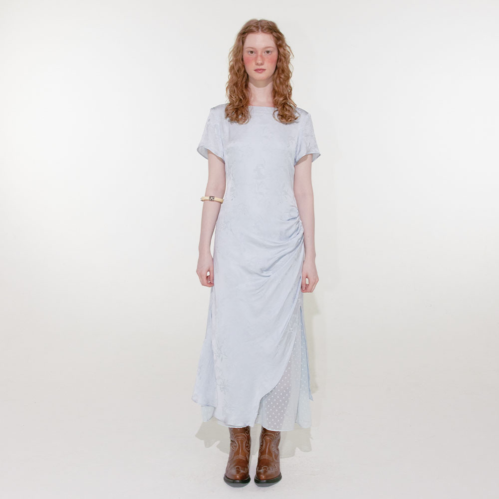 ◆Loulouseoul◆ Sheer Puff Long Dress Light Gray LOULOUSEOUL [6/18 pre-order delivery] Sheer Puff Long Dress
