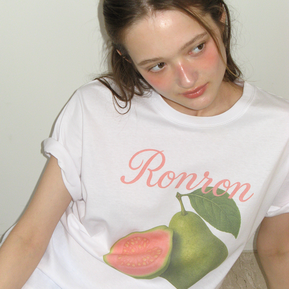 Tシャツ・カットソー RONRON [RRxNAON] DOODLE LETTERING SLIM CROP T SHIRT BLACK Tシャツ・カットソー RONRON [RRxNAON] DOODLE LETTERING SLIM