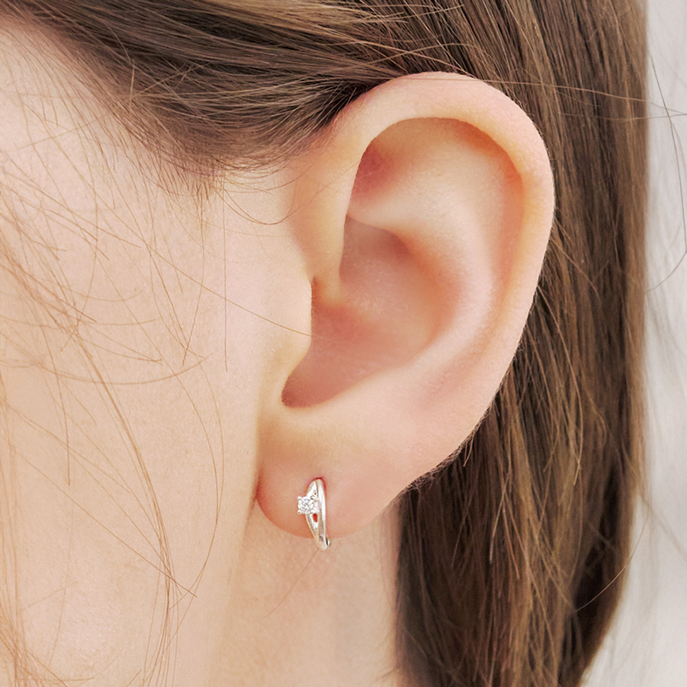 ■ENGBROX■ silver925 mist cubic earring EBEA25018SV refine cubic earring - ENGBROX | 60% - Asian Fashion Online
