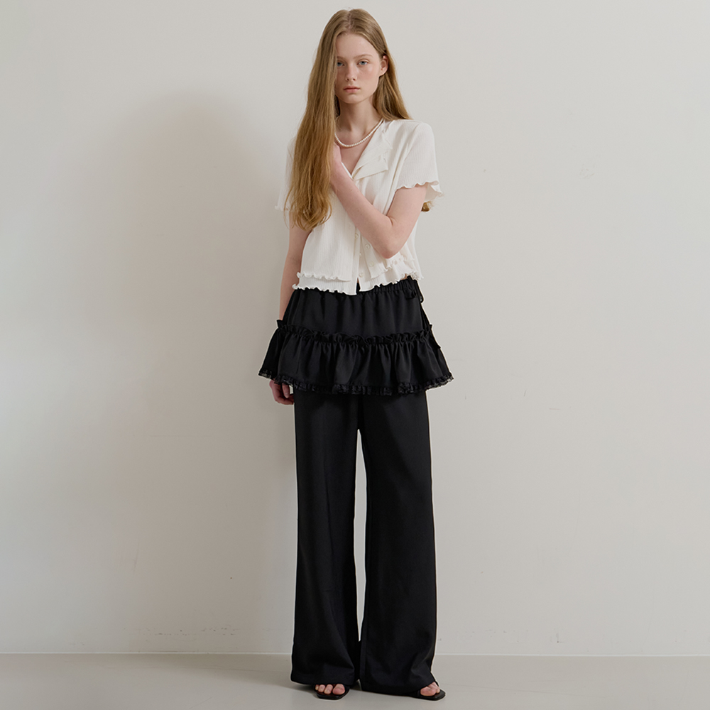 Frill Layered Skirt Pants (black) - 감도 깊은 취향 셀렉트샵 29CM