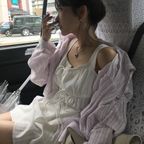 MILKY TIE SHIRRING SLEEVELESS DRESS WHITE