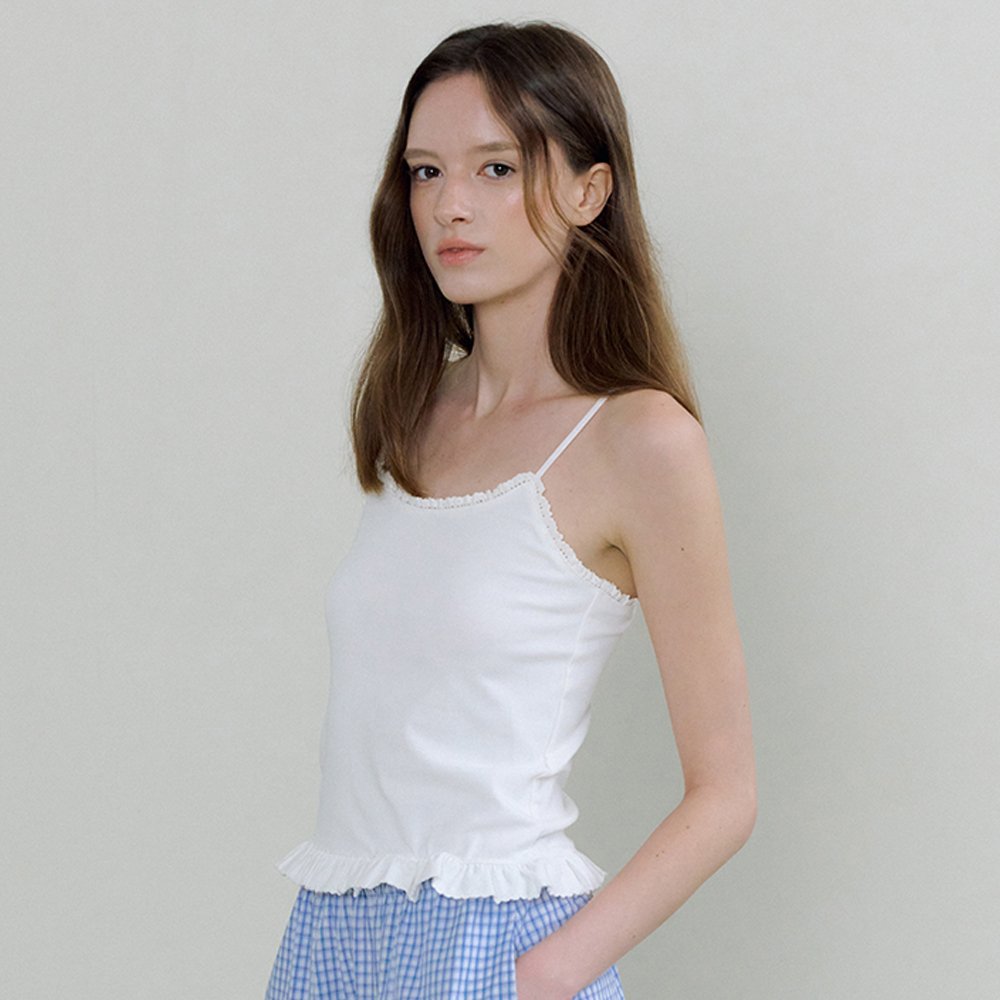 ★SETUP-EXE★CHIFFON FRILL SLEEVELESS/BABY BLUE★韓国送料込 CHIFFON FRILL SLEEVELESS / BABY BLUE - 감도 깊은 취향 셀렉트
